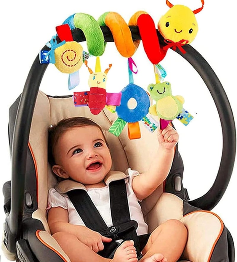 FPVERA Activity Spiral Stroller Toy Infant Plush Hanging Carseat Toys with Ringing Bell - Image 1